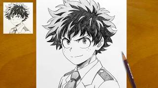 Drawing Izuku Midoriya in Pencil | Deku Portrait from My Hero Academia Anime Drawing Izuku Midoriya in Pencil | Deku Portrait from My Hero Academia Anime