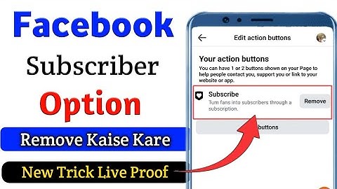 Facebook Page Subscribe Button Remove||How To Remove Subscription Option From Facebook