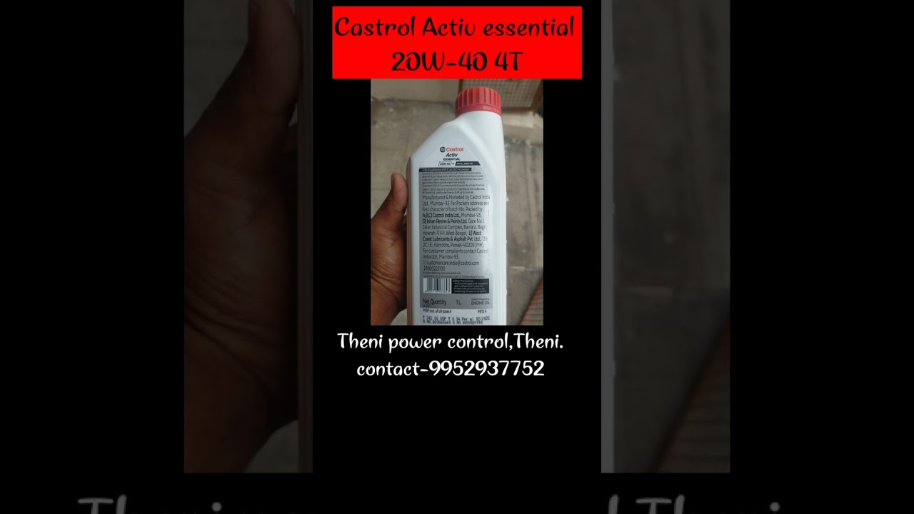 Castrol activ essential 20W-40 4T.Theni power control,Theni.9952937752