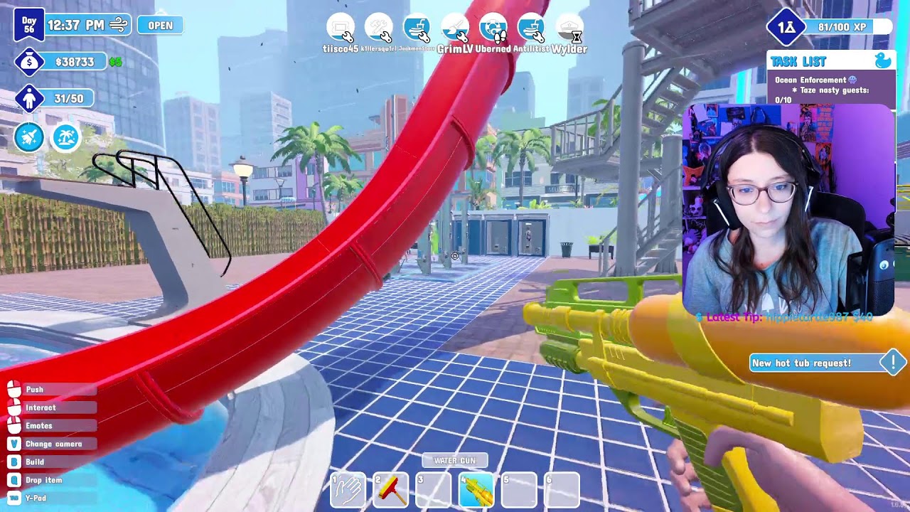 🔴 LIVE - Waterpark Simulator with Crowd Control Day 4