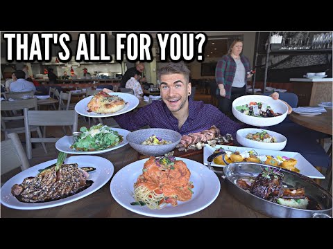 “I BET YOU CAN'T EAT HALF” 0 ITALIAN FOOD CHALLENGE (Menu Challenge) | Seafood, Steak, & Pasta