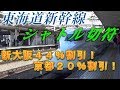 地域限定！東海道新幹線に格安乗車！シャトル切符　新大阪４４％割引・京都２０％割引