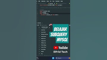 Tutorial Praktis : Cara Menggunakan Subquery dalam SQL @elfridtech