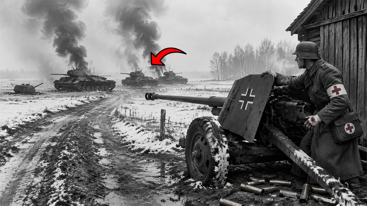 31 T-34 rollten auf das Feld — ein einziger Sanitäter griff zur Pak, weil niemand mehr da war