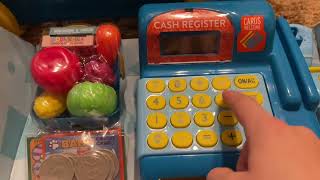 Kid Connection Mini Market Play Set – Grocery Cart & Cash Register Fun! 🍎🛒