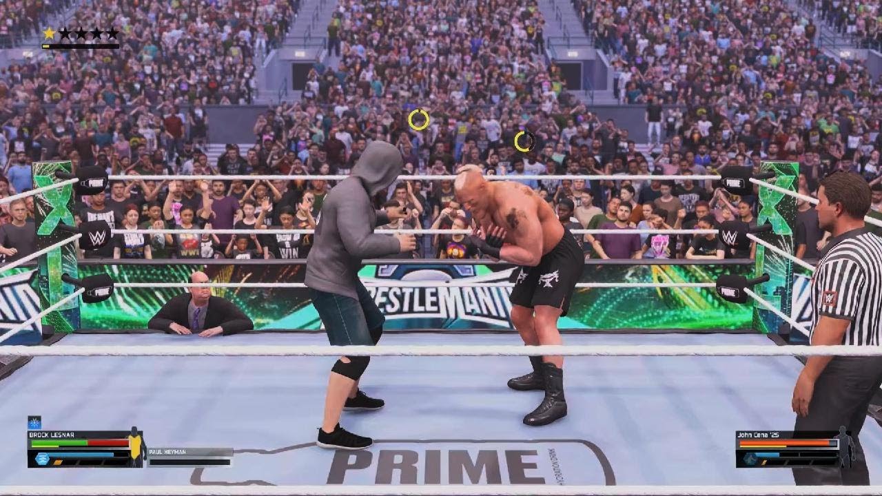 WWE 2K 25 John Cena vs. Brock Lesnar epic match