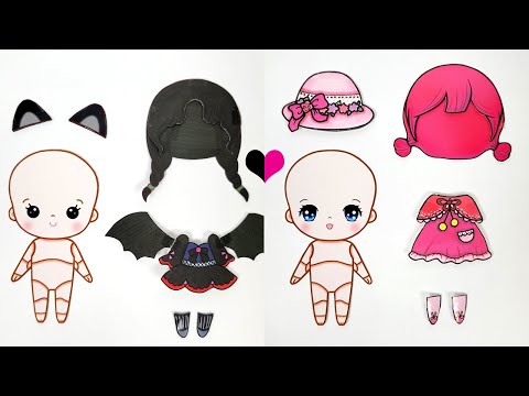 <strong>ASMR</strong> 블랙 VS 핑크 <strong>코디</strong> 중 누가 더 귀여울까? Black  VS  Pink ㅣPaper Dolls