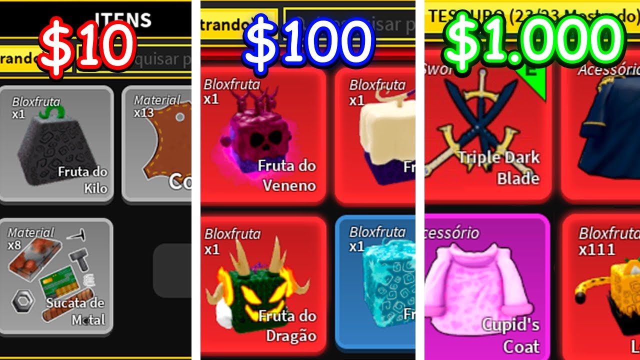 COMPREI 10 CONTAS DE BLOX FRUITS POR $100 REAIS E 