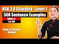 HSK 3.0 - LEVEL 1 - 500 Vocabulary with Sentence Examples | 1 to 100 - Learn Chinese for Beginners