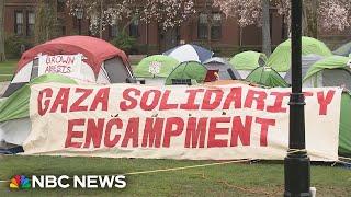 Brown University students join pro-Palestinian protests