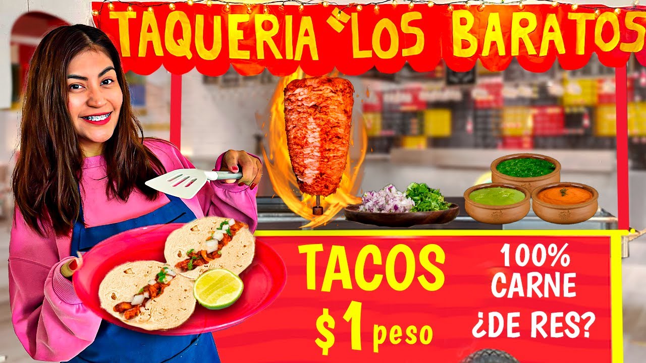 Mi Puesto de TACOS DE 1 PESO 🦠 🌮 Carne secreta 🤫 y GUACAMOLE FALSO 🥒 BARATISIMO! | CONNY CHANGARROS