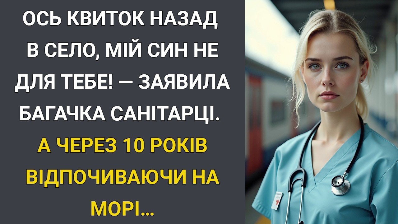 Ось квиток назад в село, мій син не для тебе! – заявила багачка санітарці… А через 10 років…