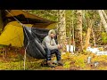 Camping In Rain With Hammock Tarp Shelter