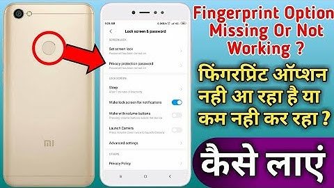 Redmi fingerprint missing, fingerprint option missing,