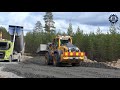 Volvo L120H and Volvo Trucks working at a Roadwork