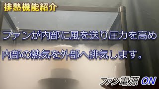 USBファン搭載 防塵アルミラック 排熱機能を紹介します