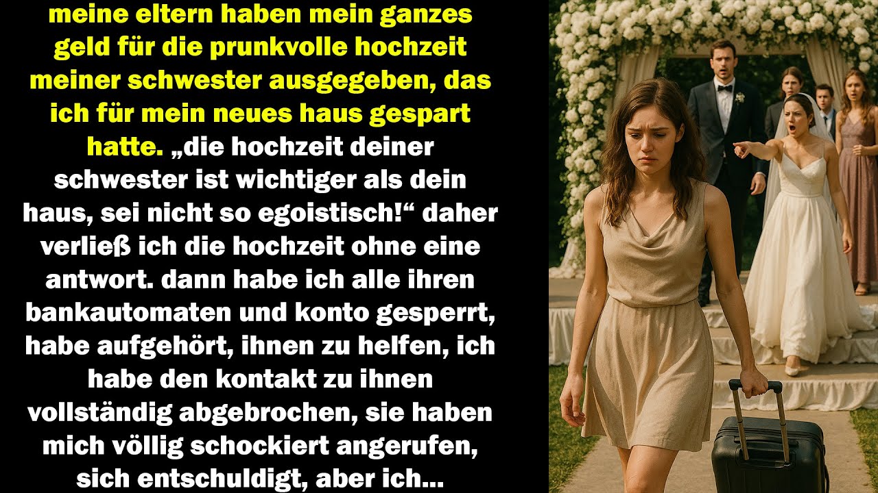 Meine Eltern haben meine Ersparnisse fürdie Hochzeit meiner Schwester ausgegeben und mich verspottet