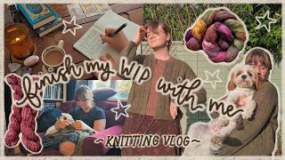 blocking saved my project? ✨ cosy autumn knitting vlog 🍂🍁 finishing my marielle cardigan & spinning!