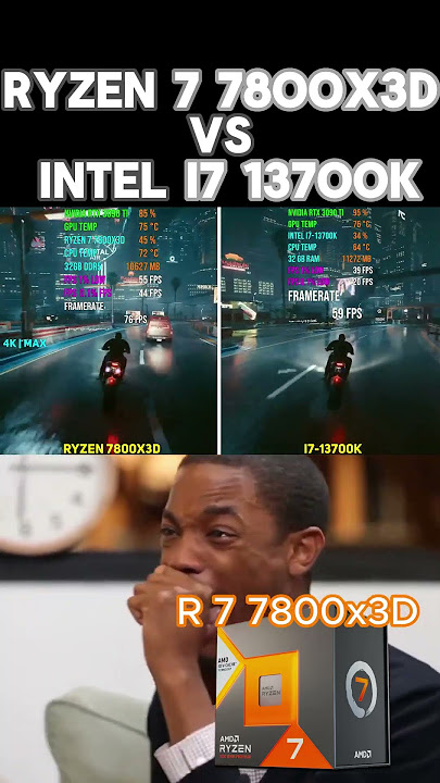 Ryzen 7 7800x3D vs Intel i7 13700K #pc #pcgaming #comparison #cpu #amd #gaming #pcbuilding