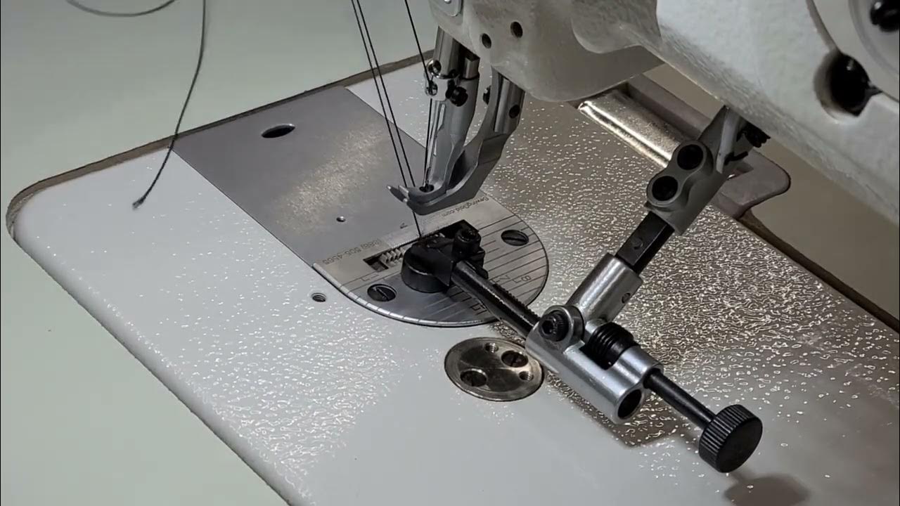 Using a suspended edge guide with the roller attachment to sew around