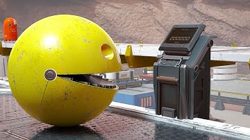 Pacman’s Fight Against Lava Robot, Spiky Monster, and Robot Cat in a Labyrinth