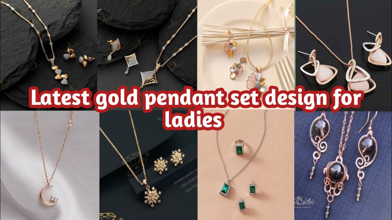 latest gold pendant set design for women of 2023 YouTube