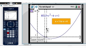 TI NSpire CX - Area Between a Curve and the X Axis - Detailed Worked Example for Exams