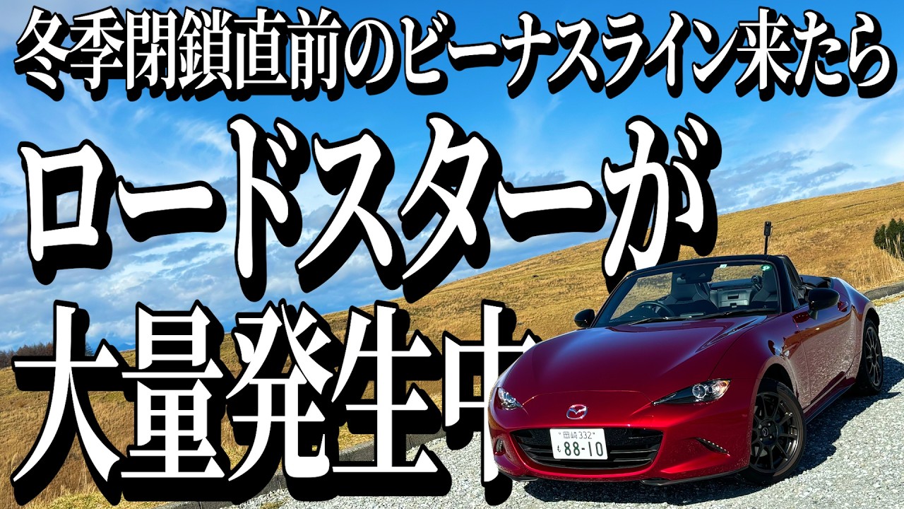 冬季閉鎖直前のビーナスラインでドライブしたらロードスターが異常発生してテンションブチ上がる男がこちら【ロードスター990S】