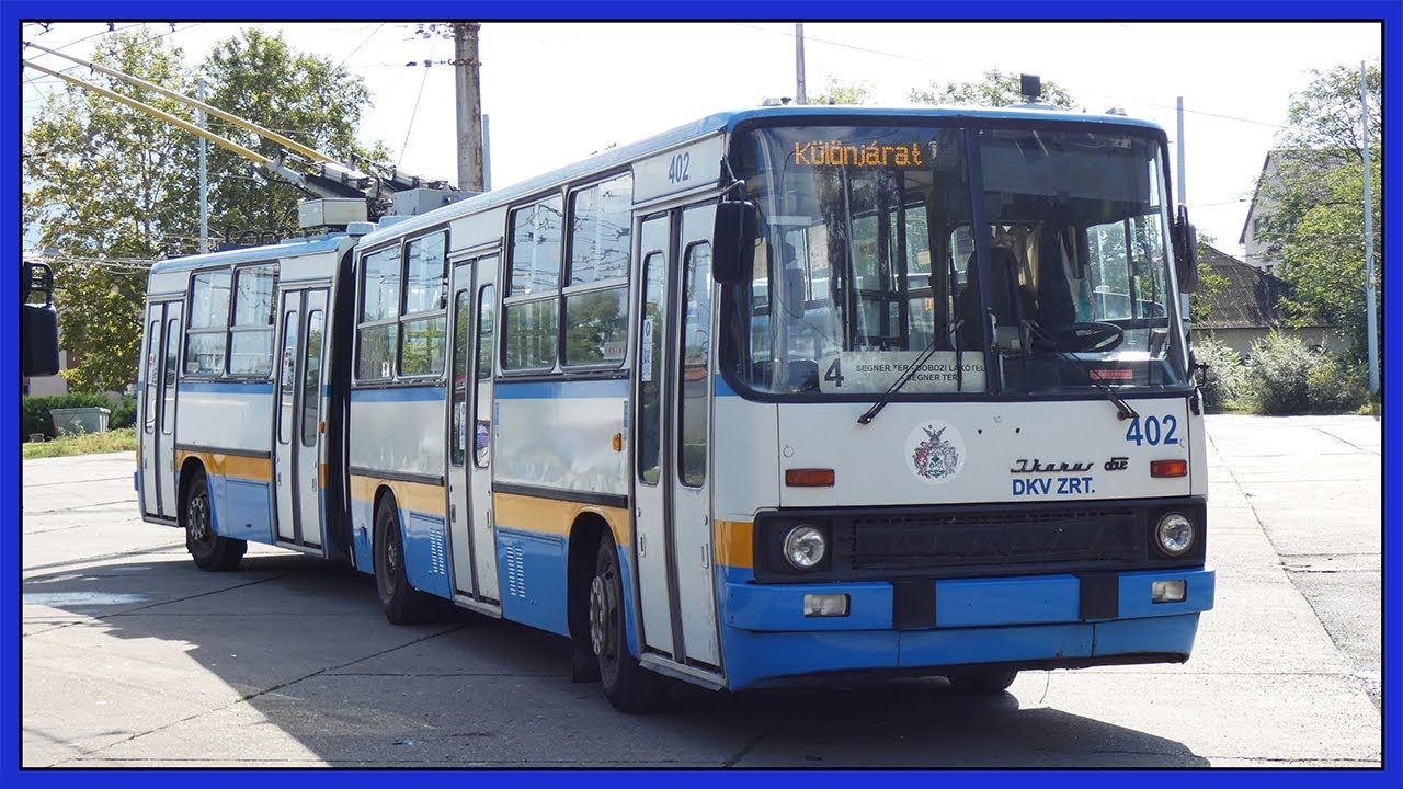 Поездка на троллейбусе Икарус 280T № 402 в Дебрецене, Венгрия