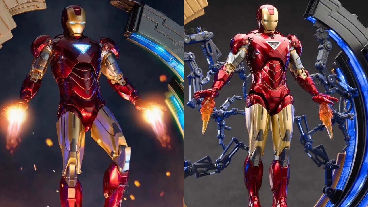 New zd toys Iron Man Mark 6 & Suit-up Gantry action figure fully