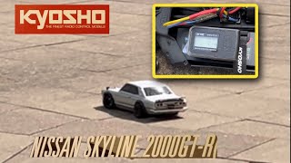 Kyosho Fazer 2000 GT-R fun run.21mph..trying to drift around a lamp post 😂🤣👌