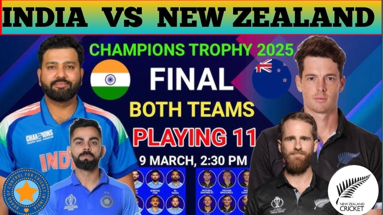 ICC CHAMPIONS TROPHY 2025 l Final Match l INDIA VS NEW ZEALAND FINAL ...