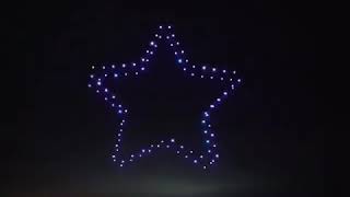 100 drones giving a light show.