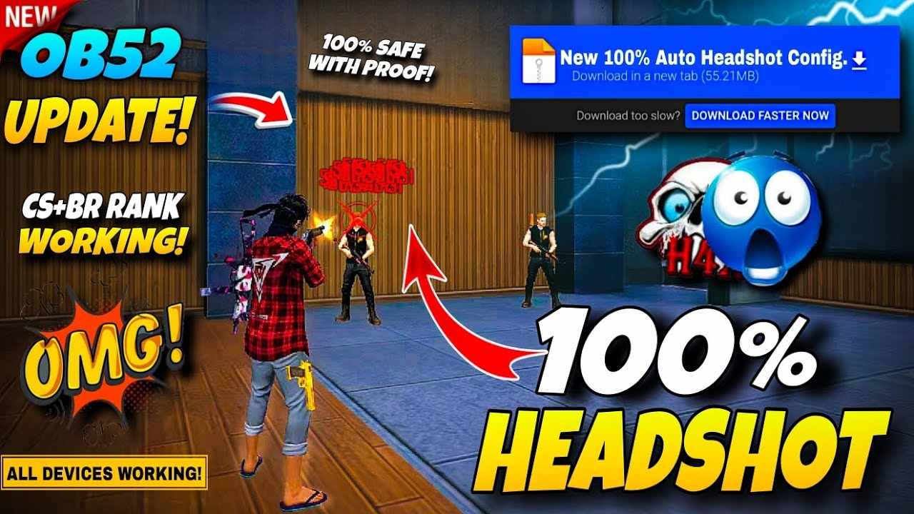 Ob52 Update Auto Headshot Config File 🚀 freefire aimbot+Aimlock 🎯|Headshot config file freefire max🔥