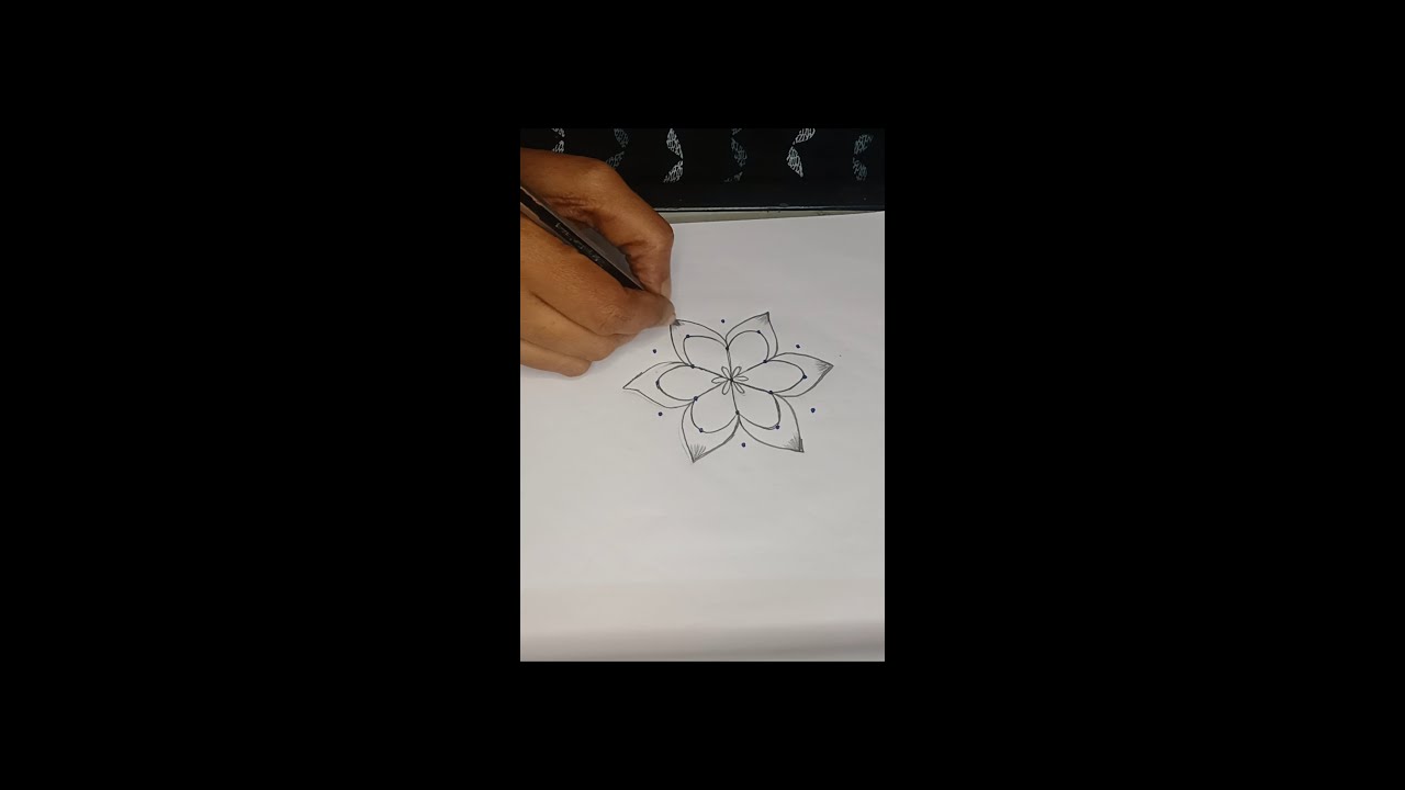Beautiful Flower Kolam 🌼 5x3 Dots Rangoli 🌼 Festival Rangoli 🌼