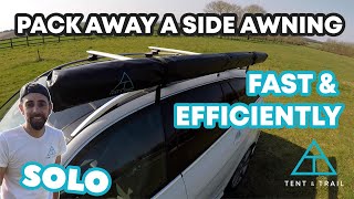 How to pack away a side awning... Top Tips!