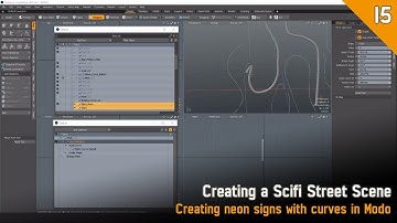 Creating a Scifi Street Scene | Full Process | Creating neon signs with curves in Modo