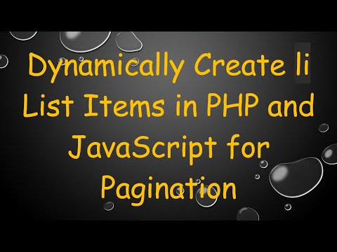 Dynamically Create li
