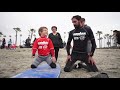 Adaptive surf clinic in Oceanside, CA with IRONMAN Foundation, Junior Seau Foundation and CAF