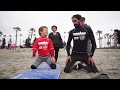 Adaptive surf clinic in Oceanside, CA with IRONMAN Foundation, Junior Seau Foundation and CAF