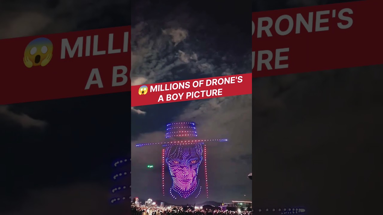 🚁  Boy Picture Drone light Show 2025 | Most Viral Drone Shorts 
