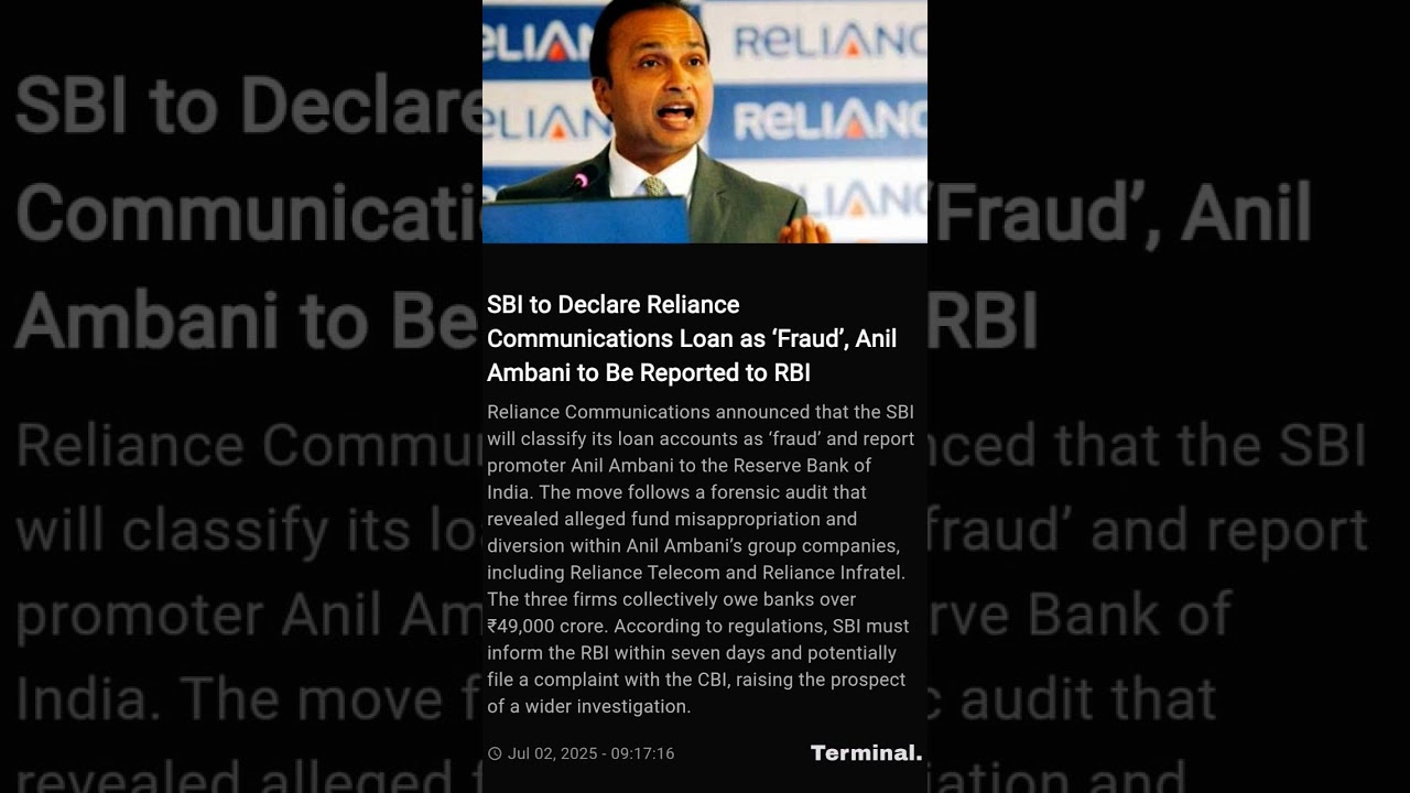 sbi froud case reliance communications 