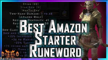 Diablo 2 Resurrected - Reimagined Mod Amazon Gameplay | Episode 1 | Hardcore | Sting Runeword!