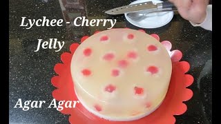 Healthy Agar Agar Jelly Cake - Lychee And Cherry Delicious