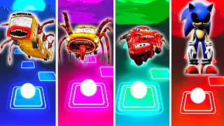 Bus Eater vs Car Eater vs Mcqueen Eater vs Sonic EXE | Tiles Hop EDM Rush screenshot 5