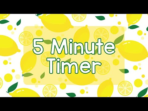 5 Minute Timer - Cute Bright Lemon Theme - Calm Ending Chime Notification - Bright Fun Aesthetic