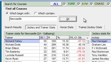 How to quickly lookup the key stats for a course in Proform using the course search