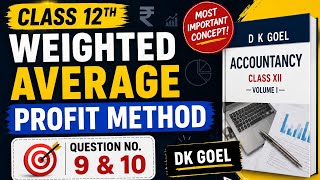 Valuation of goodwill class 12th, Weighted average profit method class 12 #CBSE Question no. 9 & 10