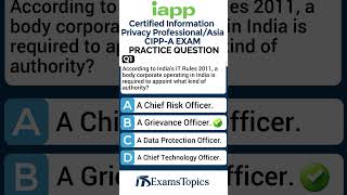 IAPP Certified Information Privacy Professional/Asia (CIPP/A)