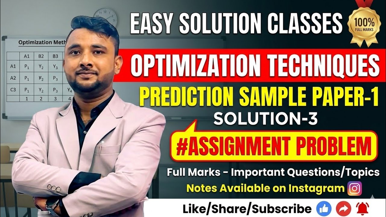 ASSIGNMENT PROBLEM I OPTIMIZATION TECHNIQUE I BCA-4TH SEM I CCSU I ...